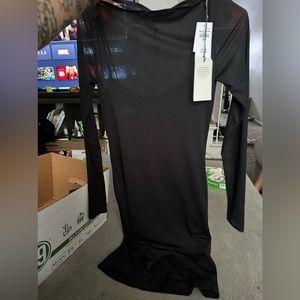 Black mesh double layer dress